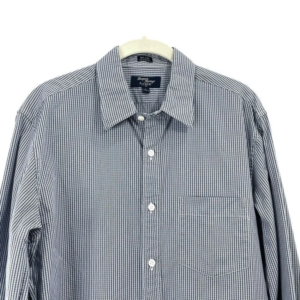 J. Crew‎ micro plaid 80’s 2-ply cotton Thompson Shirtings shirt Size M